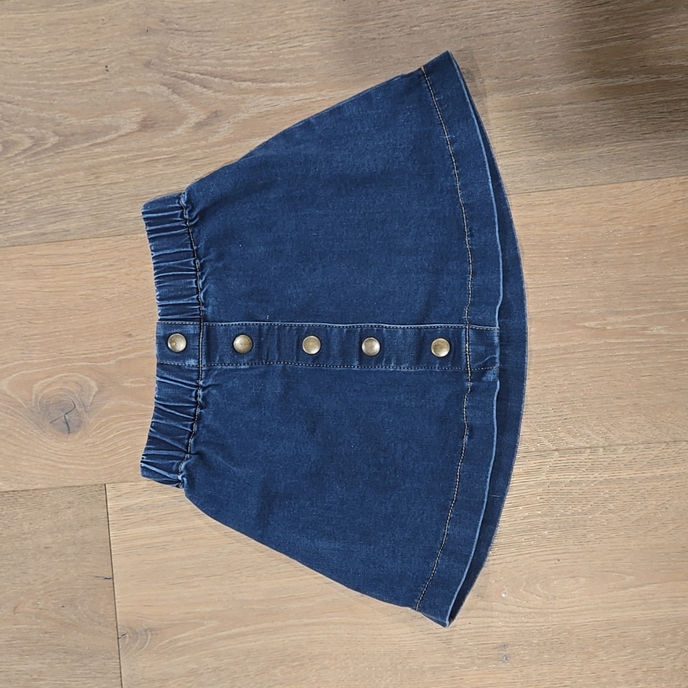 Hanna Andersson Girls Sz 4 Denim Skirt Elastic Waist